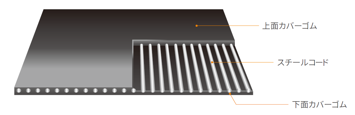 スチールコードコンベヤベルト構造